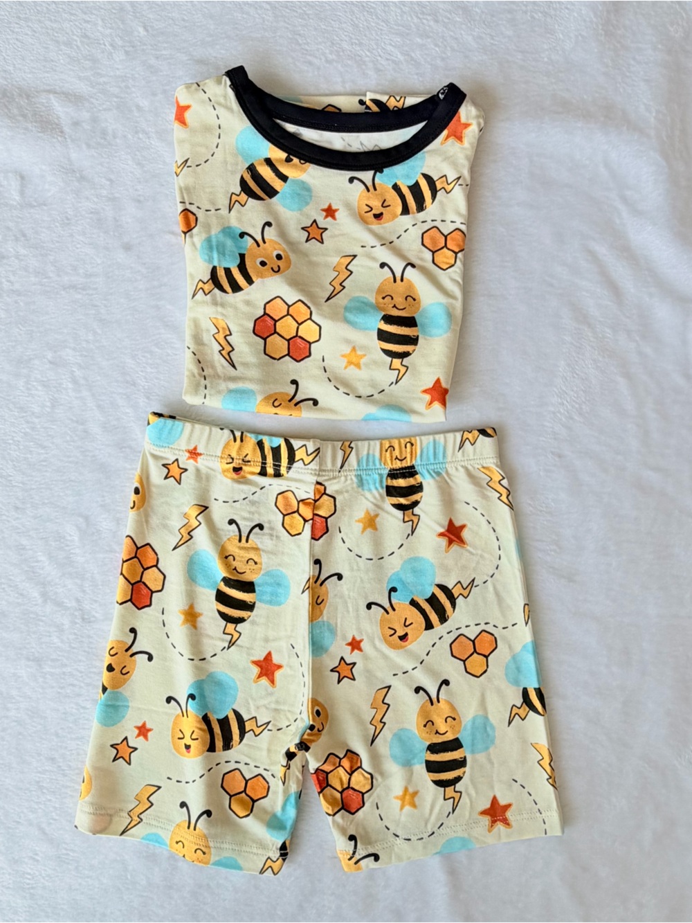 Birdie Bean - Bee Print Shorts Pajama Set - 4T